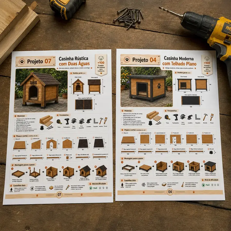 Projeto de casinha para cachorro